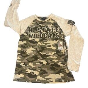 Colosseum Kansas State K-STATE WILDCATS Long Sleeve Knit Camo NCAA Shirt-S. NWT